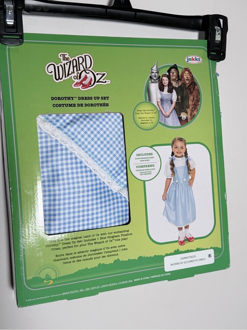 Jakks The Wizard of Oz Dorothy Blue Gingham Kids Costume Dress 3+ NWT - Picture 6 of 11